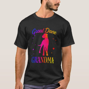 T-shirt Grand Dane grand-mère Vintage coloré mignon chien