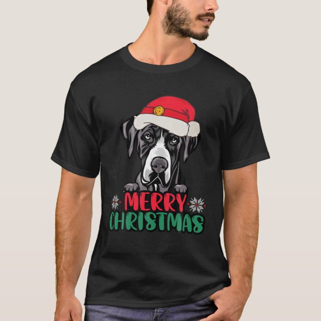 T-shirt Grand Dane Noël Drôle cadeau pour propriétaire Amo (Devant)