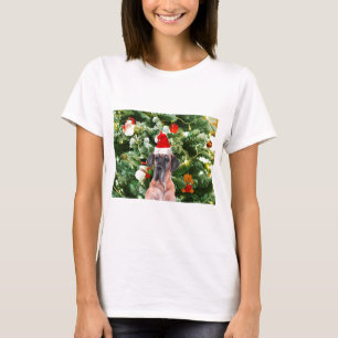 T-shirt Grand Danois avec boîtes cadeaux de sapin de Noël
