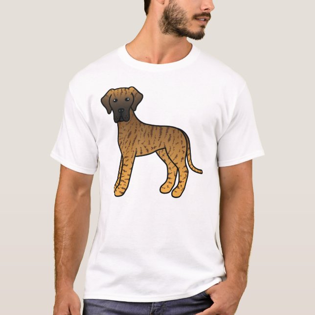 T-shirt Grand Danois bringé Chien de dessin animé mignon (Devant)