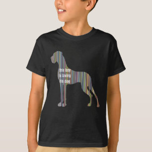 T-shirt Grand Danois fait de bandes colorées