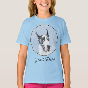 T-shirt Grand Danois (Harlequin) Peinture - Art de Chien O