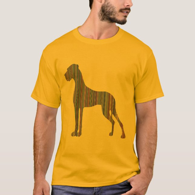 T-shirt Grand Danois rayé (Devant)
