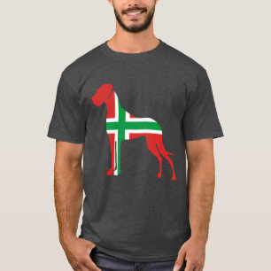 T-shirt grand danois rouge blanc vert