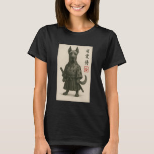 T-shirt Grand Danois Samouraï Encre Art Sumi-e Style Nouve