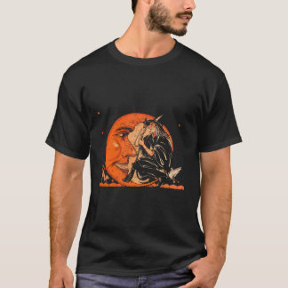 T-shirt Grand Design Vintage De Sorcière Et Lune Halloween