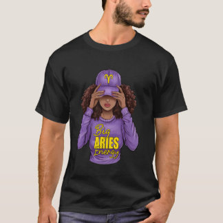 T-shirt Grand Énergie Bélier Anniversaire Fille Afro Noire