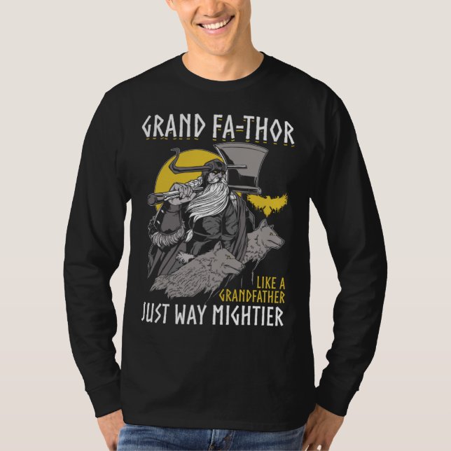 T-shirt Grand Fathor  Cool Saying Father s Day Costume Vik (Devant)