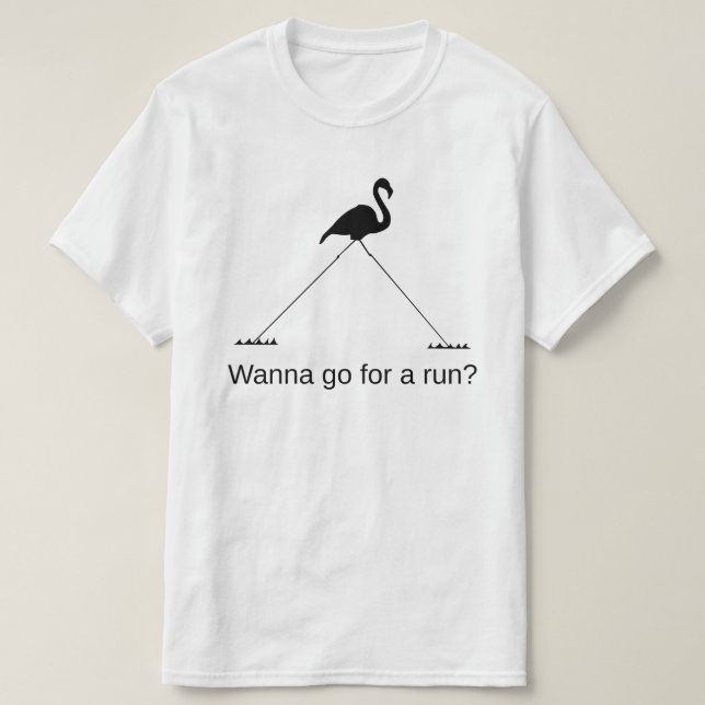 T-shirt Grand Flamant rose : Tu veux aller courir ? (Design devant)