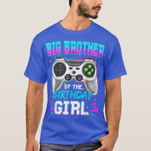 T-shirt Grand frère de la fille d'anniversaire jeu vidéo B