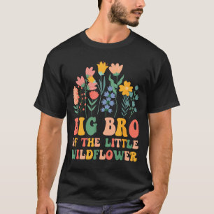 T-shirt Grand frère de la petite fleur sauvage bébé annive