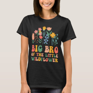 T-shirt Grand frère de la petite fleur sauvage bébé annive