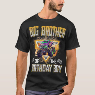 T-shirt Grand Frère du Camion Monstre du Garçon Fêté