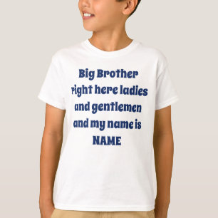 T-shirt Grand Frère Nom Personnalisé – Design Famille Gras