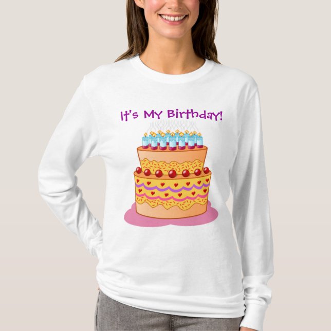 T-shirt Grand gâteau d'anniversaire (Devant)