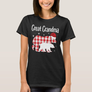 T-shirt Grand grand-mère rouge Plaid Bear Matching Famille
