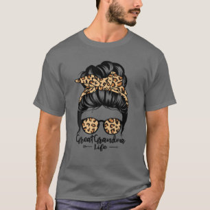 T-shirt Grand grand-mère vie Messy Bun cheveux drôle Leo