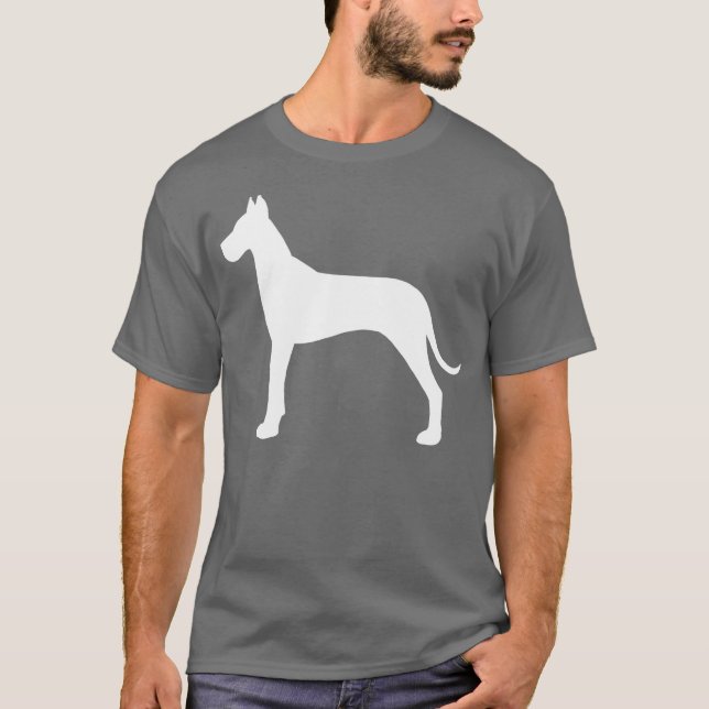 T-shirt Grand graphique de great dane de silhouette (Devant)