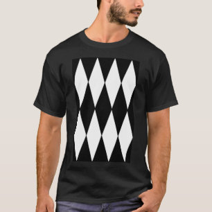 T-SHIRT GRAND HARLEQUIN NOIR ET BLANC- DIAMOND- JACQUARD