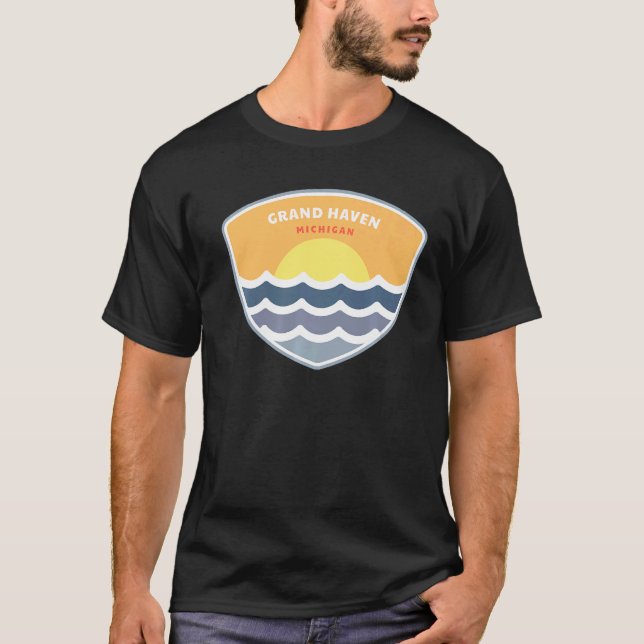 T-shirt Grand Haven Michigan MI Sunset Vacation (Devant)