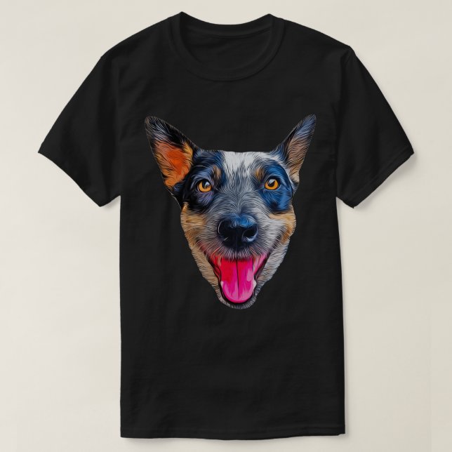 T-shirt Grand Heeler Mignon, Chien de Bétail Australien (A (Design devant)