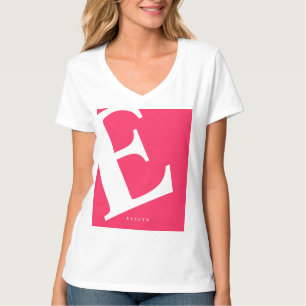 T-shirt Grand Initial   Typographie Moderne   Rose
