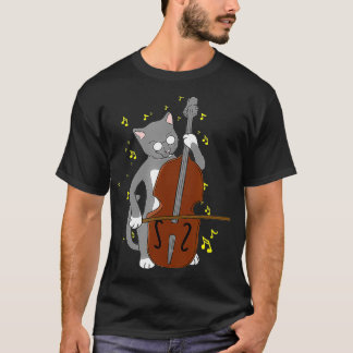 T-shirt Grand    JazzCat Jouer Cello Double Basse