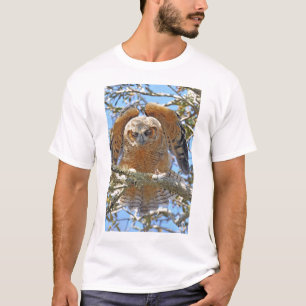 T-shirt Grand jeune hibou à cornes
