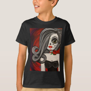 T-shirt Grand jour d'art d'oeil du crâne mort de sucre