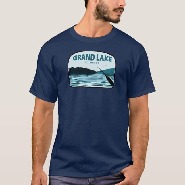 T-shirt Grand Lake Colorado Rod de pêche (Devant)