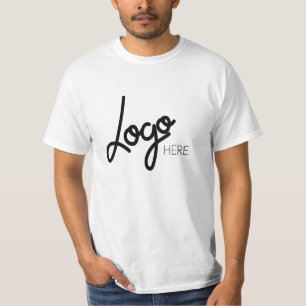 T-shirt Grand logo d'entreprise Moderne Mens Blanc