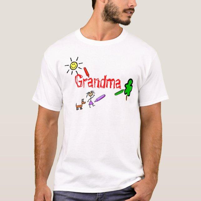 T-shirt Grand-maman avec des crayons (Devant)