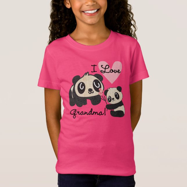 T-Shirt Grand-maman d'amour des ours panda I (Devant)