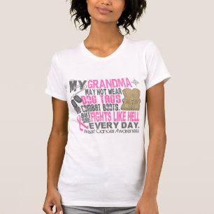 T-shirt Grand-maman de cancer du sein d'étiquettes de