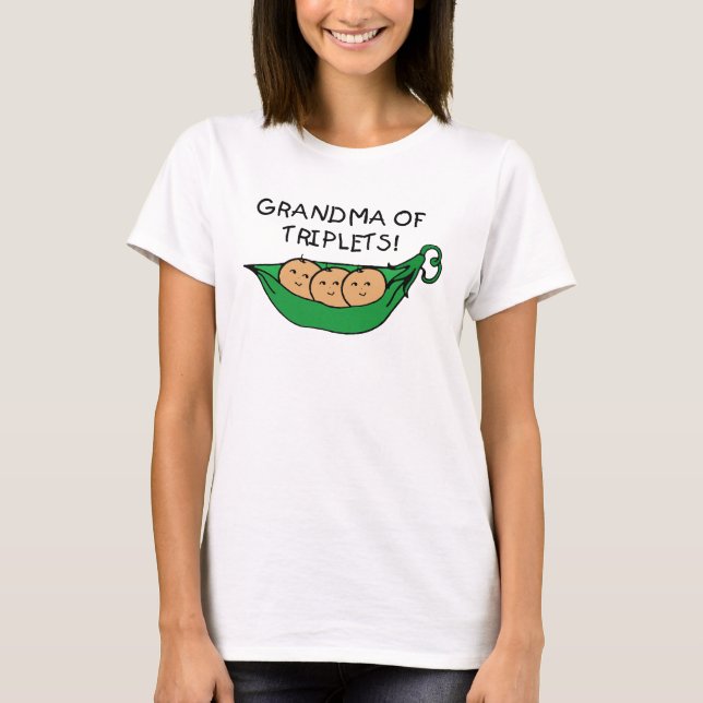 T-shirt Grand-maman de cosse de triplets (Devant)