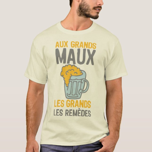T-shirt grand maux remede biere verre alcool 1 (Devant)