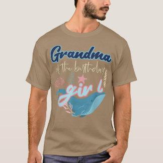 T-shirt Grand-mère Anniversaire Fille Sous La Mer Thème Co