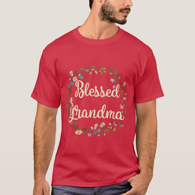 T-shirt Grand-mère au coeur floral Gir de la Fête des Mère (Devant)
