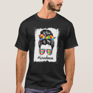 T-shirt Grand-mère autiste décolorée Bun en désordre Sensi