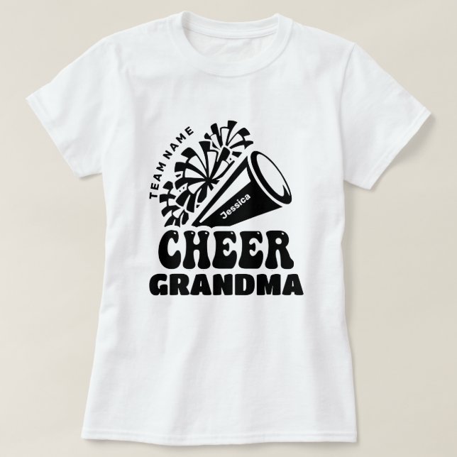 T-shirt Grand-mère avec nom d'équipe et nom de l'enfant pe (Design devant)