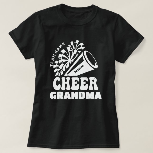 T-shirt Grand-mère avec nom d'équipe et nom de l'enfant pe (Design devant)