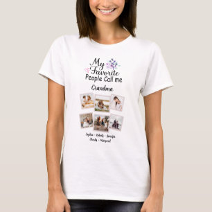 T-shirt Grand-mère avec petits-enfants Noms et 6 photos