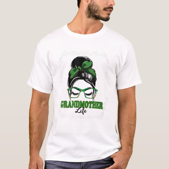 T-shirt Grand-mère chignon décoiffé irlandais (Devant)