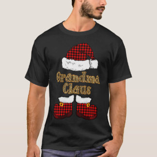 T-shirt Grand-mère Claus Buffalo Plaid Santa Hat Leopard P