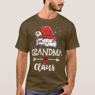 T-shirt Grand-mère Claus Christmas Light Pajama Family Mat