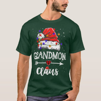 T-shirt Grand-mère Claus Noël Lumière Pyjama Famille Match