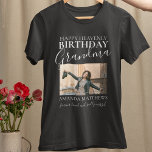 T-shirt Grand-mère d'anniversaire paradisiaque | Photo Mém<br><div class="desc">Chemise commémorative paradisiaque de grand-mère d'anniversaire,  avec une photo et un texte modifiable. Tous les styles,  tailles et couleurs de police peuvent être modifiés en cliquant sur le lien personnaliser après la personnalisation.</div>