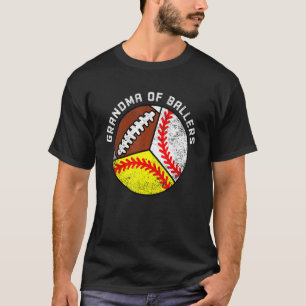 T-shirt Grand-Mère De Ballers Baseball Softball Football