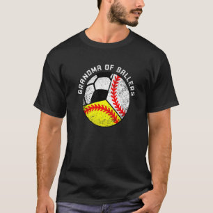 T-shirt Grand-Mère De Ballers Baseball Softball Soccer Gra