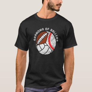 T-shirt Grand-Mère De Ballers De Baseball De Football